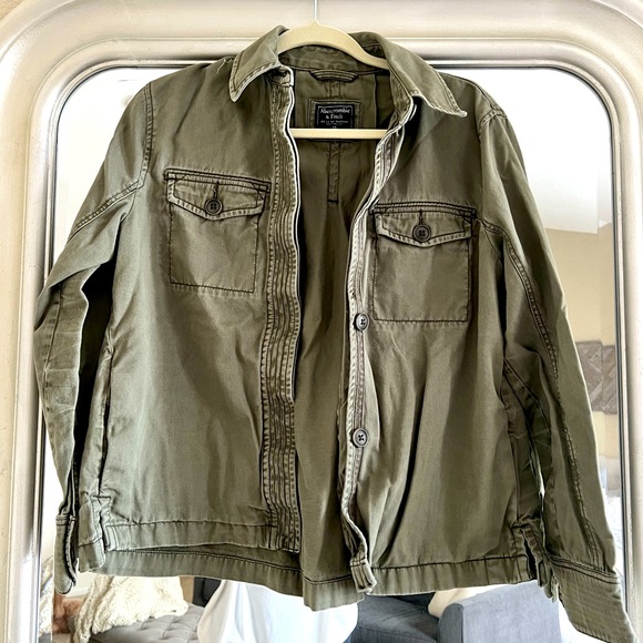 Abercrombie & Fitch Army Green Cotton Canvas Jacket - Picture 3 of 8